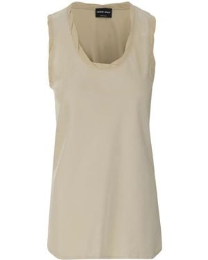 Giorgio Armani Viscose And Silk Long Top - Natur