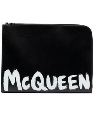 McQueen グラフィティ クラッチバッグ - ブラック