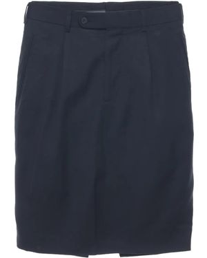 HODAKOVA Crinkled-Finish Midi Skirt - Blue