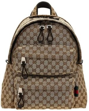 Gucci Medium Gg-Monogram Backpack - Natural