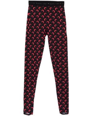 Marine Serre Recycled Moonogram Jersey Leggings - Red