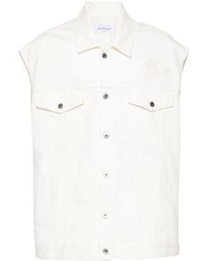 Off-White c/o Virgil Abloh Logo Denim Vest - Natural