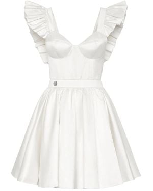 Philipp Plein Minikleid mit Rüschen - Weiß