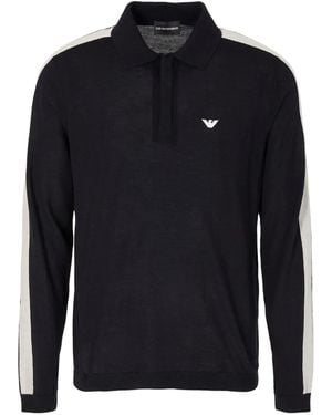 Emporio Armani Pullover Mit Polokragen - Blau