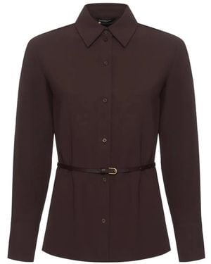 ARMANI EXCHANGE Belted Long-Sleeve Shirt - Purple