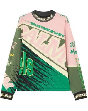 Palm Angels Long-Sleeve Graphic T-Shirt - Green