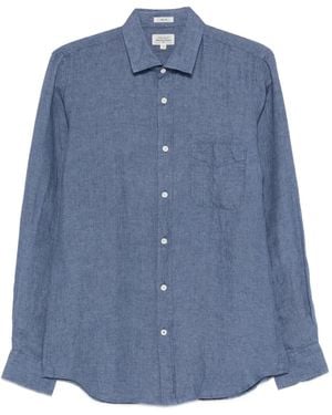 Hartford Pocket Linen Shirt - Blue