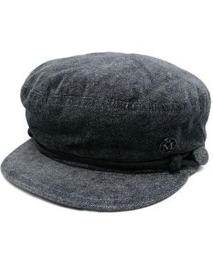 Maison Michel Logo-plaque beret - Schwarz