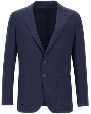 Santaniello Lapel-Collar Two-Button Blazer - Blue