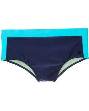 Amir Slama Badeshorts Mit Logo-Applikation - Blau