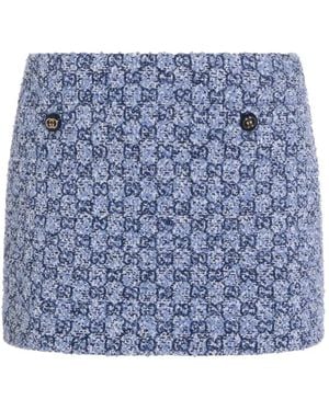 Gucci パターン ミニスカート - ブルー