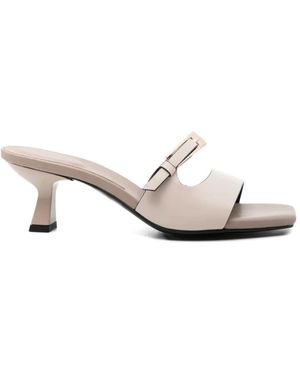 DONNARì Sandalias De Piel Con Hebilla - Blanco