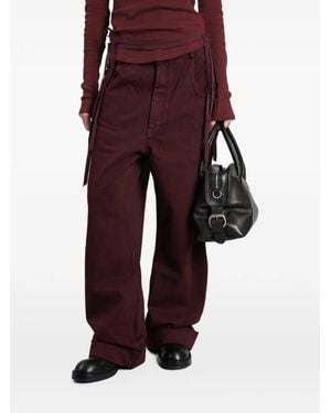Ann Demeulemeester Michael Tie-Fastening Wide-Leg Jeans - Red