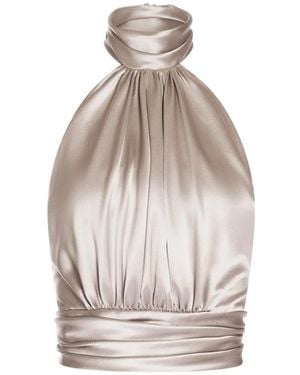 ALEXIA & ANTONIA Draped Blouse - White