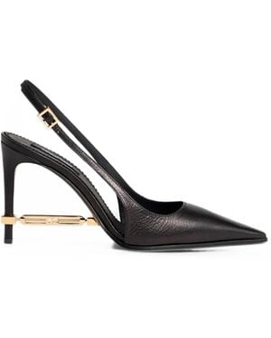 DSquared² Slingback-Pumps Mit Metallsteg - Weiß