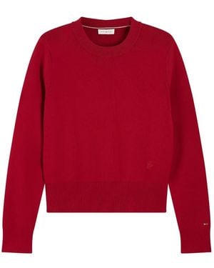 Tommy Hilfiger Jersey Con Logo Bordado - Rojo
