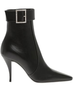 Saint Laurent Vintage Leather Jill Boots 90 - Black