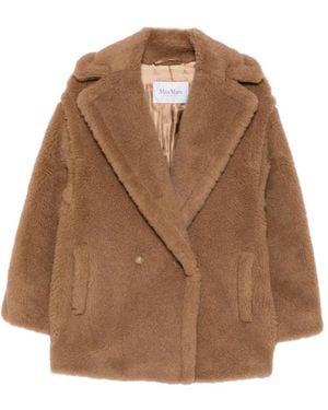 Max Mara Doppelreihiger Dramma Mantel Mit Teddy - Braun