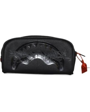 Sprayground Shadows Sharks Logo-Print Clutch Bag - Black