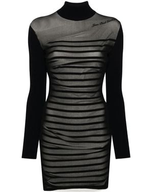 Jean Paul Gaultier Ribbed Marinier Double Mini Dress - Black