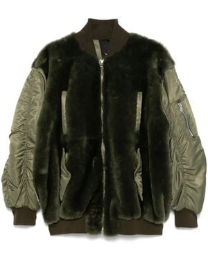 Blancha Shearling Bomber Jacket - Black