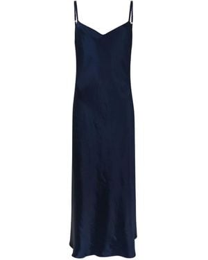 Vince Satin-Finish Slip Midi Dress - Blue
