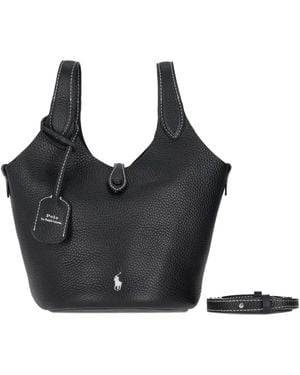 Polo Ralph Lauren Grained-Leather Tote Bag - Black