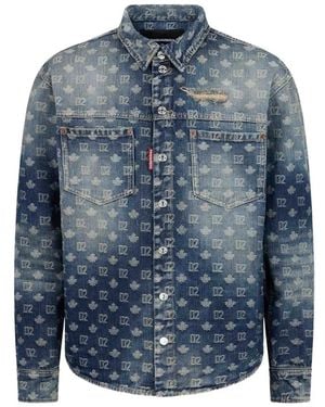 DSquared² D2 Monogram Denim Carpenter Shirt - Blue