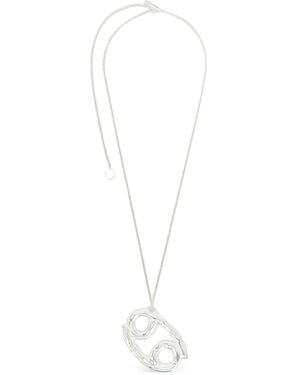 Jil Sander Collar En Plata Con Colgante Del Zodiaco - Blanco