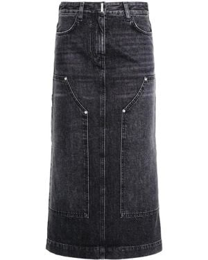 Givenchy Faded-wash Mid-rise Denim Maxi Skirt - Blue