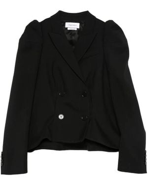 McQueen Puff-sleeve double-breasted jacket - Negro