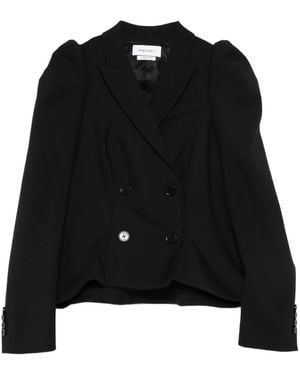 McQueen Puff-Sleeve Double-Breasted Jacket - Black