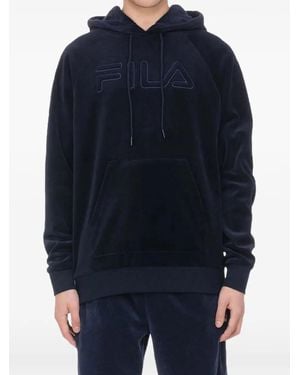 Fila Kai Logo-Embroidered Hoodie - Blue