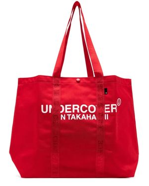 Undercover Bolso shopper con logo estampado - Rojo
