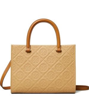 Tory Burch Shopper Met Monogram - Metallic