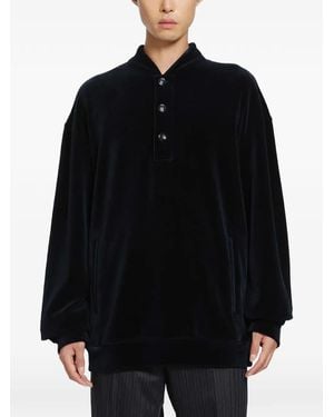 Giorgio Armani Velvet Polo Shirt - Black