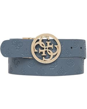 Guess Logo-Buckle Belt - Blue