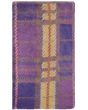 Bompard Brushed Tartan Cashmere Scarf - Purple