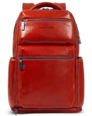 Piquadro Personalizable Laptop Backpack - Red