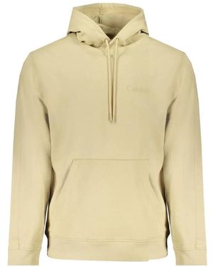 Calvin Klein Logo-Embroidered Hoodie - Natural