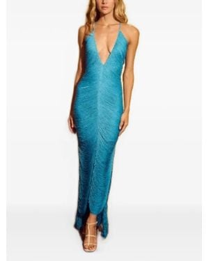 Bless Mare V-Neck Maxi Dress - Blue