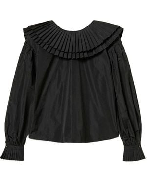 Twinset Flounces Taffeta Shirt - Black