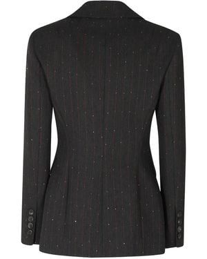Ermanno Scervino Pinstripe Crystal-Embellished Blazer - Black