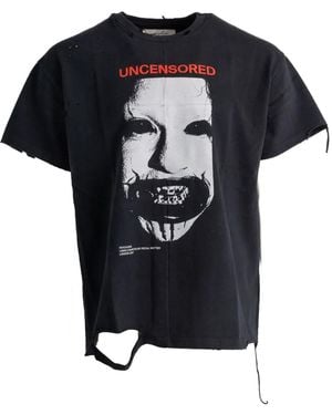 MATIERES FECALES Distressed-Effect T-Shirt - Black