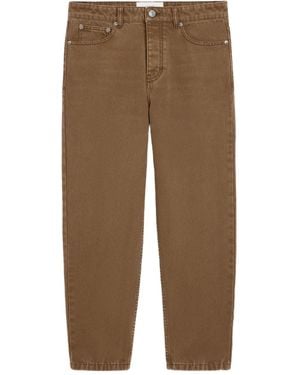 Ami Paris Tapered Cotton Jeans - Brown
