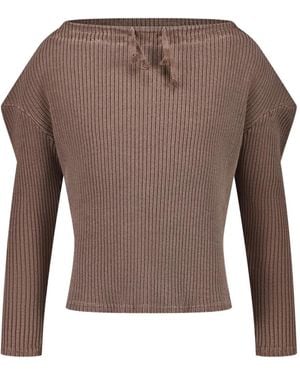 LUEDER Gambeson Ribbed Long-Sleeved Jumper - Brown