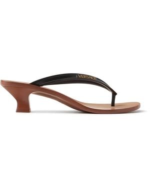 Versace Sophie Rubber Thong Sandals 40Mm - Black