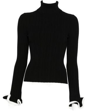 Jonathan Simkhai Ruffled Roll-Neck Sweater - Black