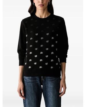 KARL LAGERFELD Jersey Con Logo Y Detalles De Cristal - Negro
