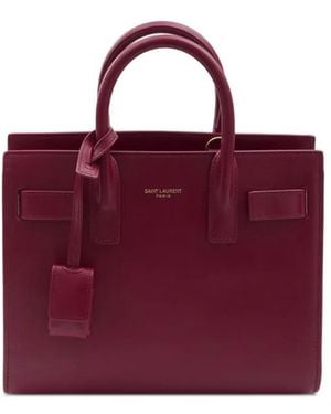 Saint Laurent Bolso Shopper Sac De Jour Pequeño - Morado